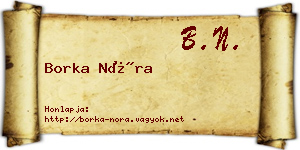 Borka Nóra névjegykártya